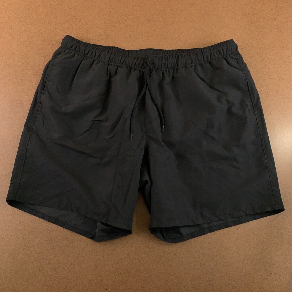 ASOS Design Mens Size 2XL Black Mesh Lined 6" Inseam Drawstring Swim Shorts New